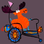 Moosey on the Loosey  - Blank Greetings Card