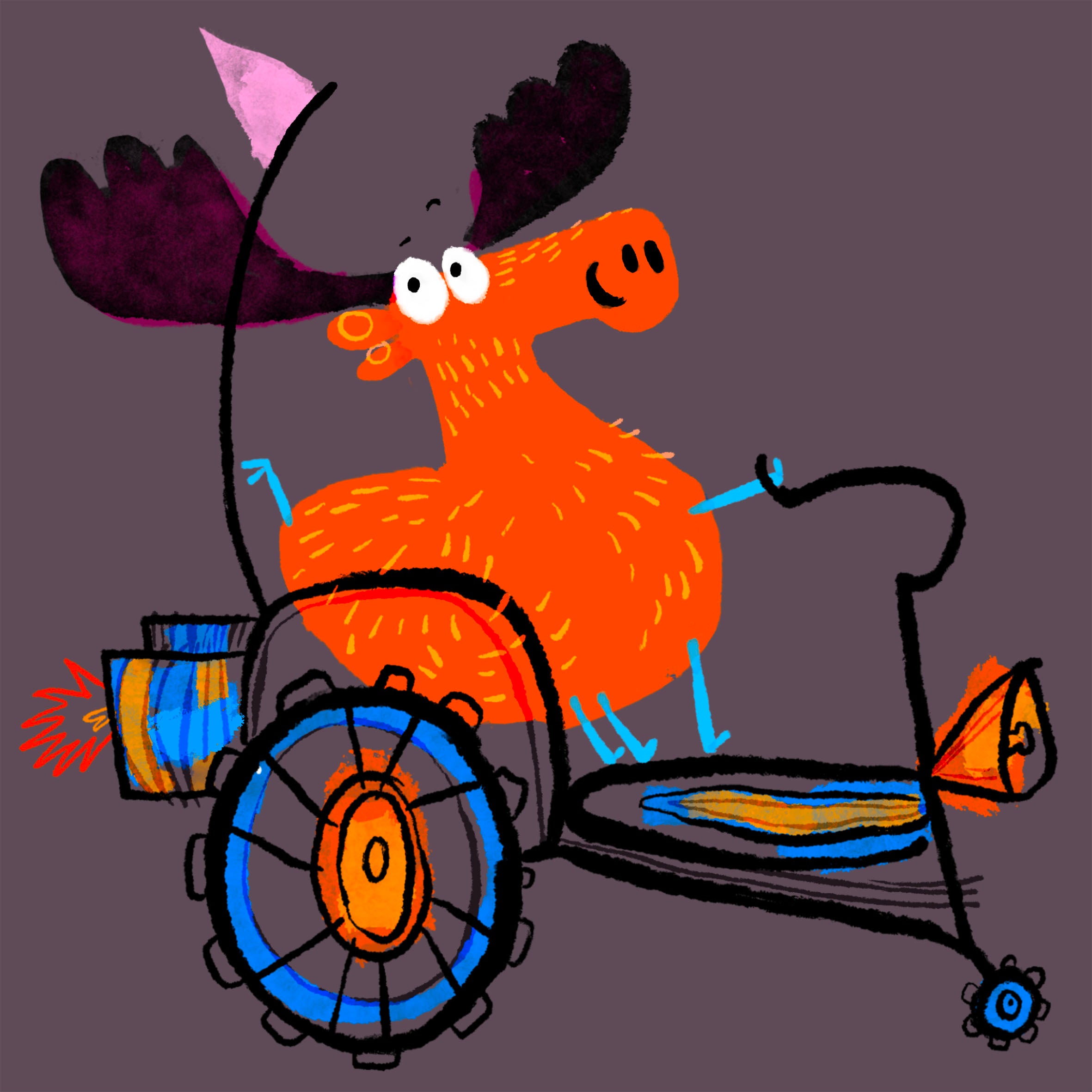 Moosey on the Loosey  - Blank Greetings Card